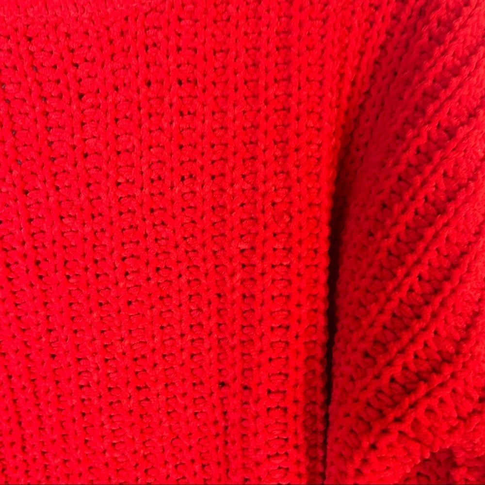 Alya Vibrant Red Knit Soft Cutout Sweater Size Medium - Picture 3 of 9